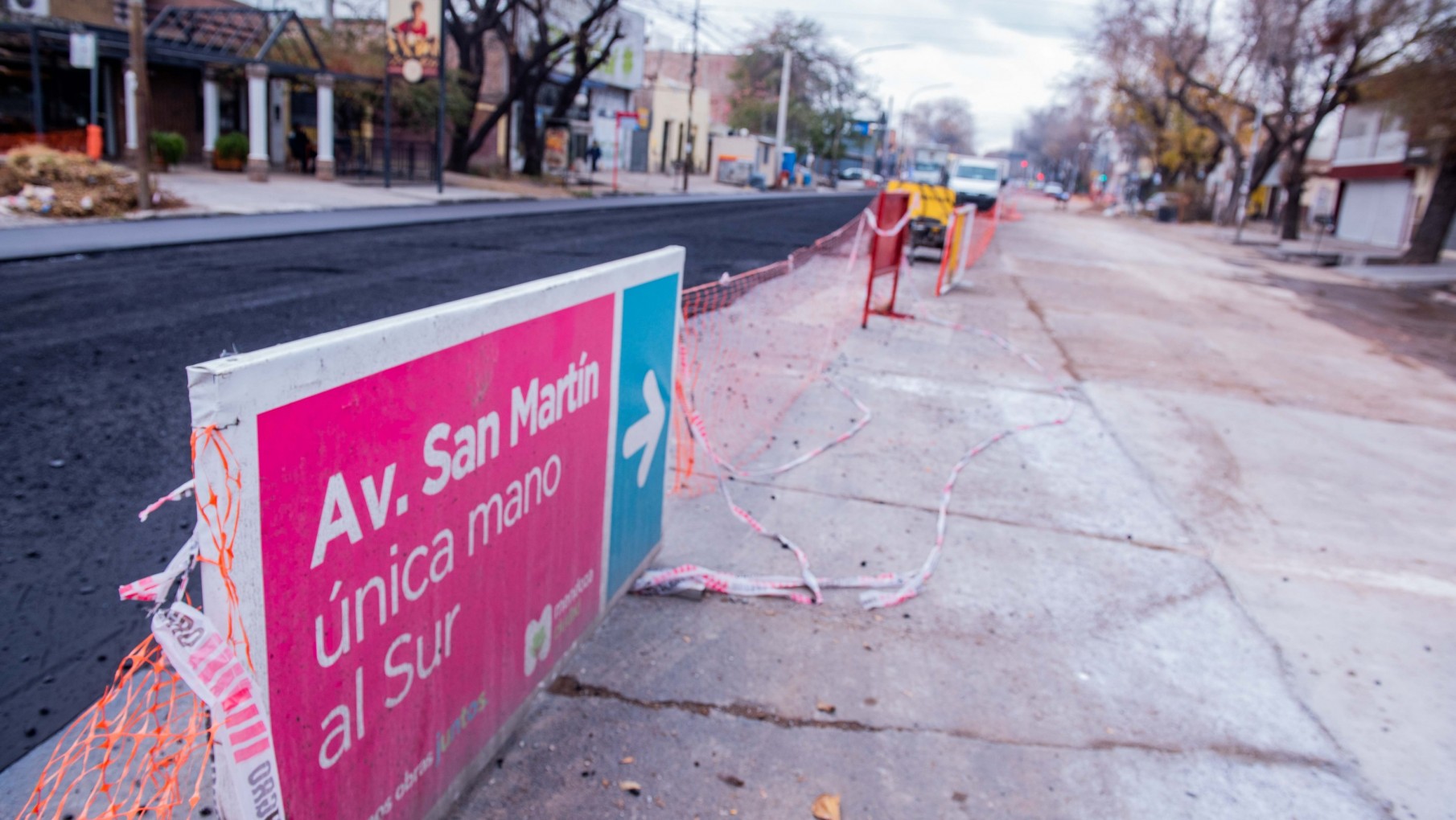 Siguen las obras de mejoramiento vial en avenida San Martín